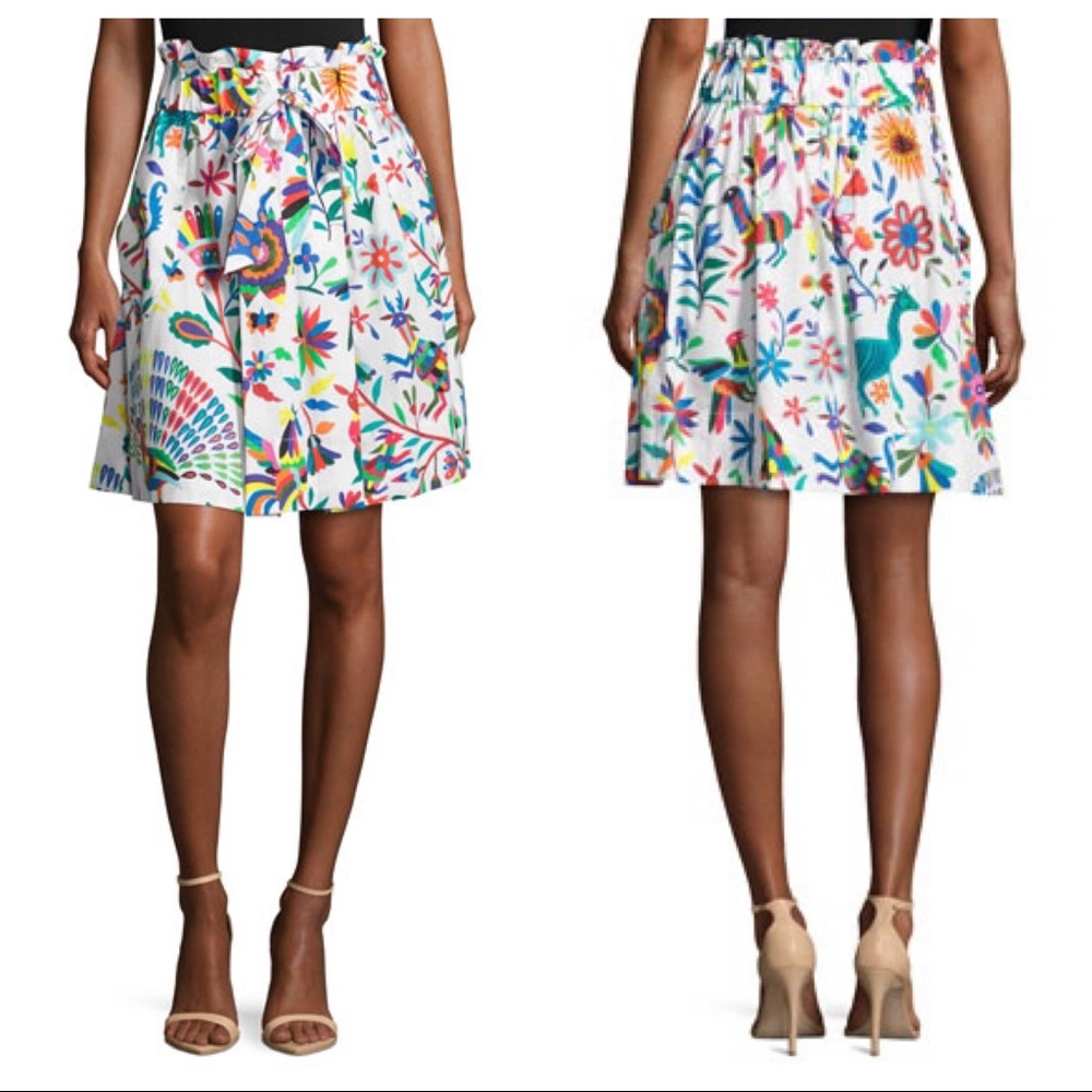 Milly Kori‎ Folklore Gathered Poplin White Skirt Women’s Sz Small NWT